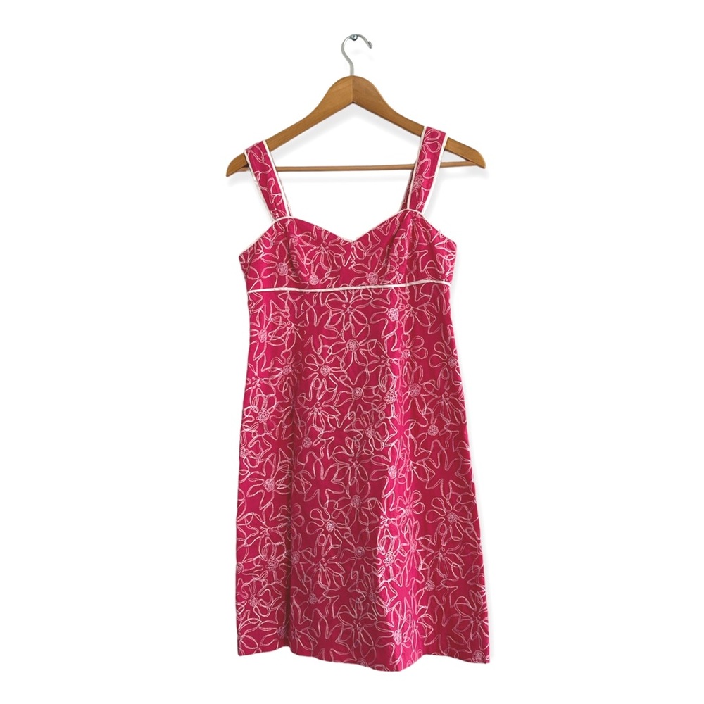 Lily Pulitzer Women’s Pink Floral Embroidery Sweetheart Dress Size 2